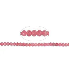 Heilstein & Edelstein-Strang - Button, Rhodochrosit, facettiert, 03,5 x 03mm (39cm)