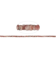 Heilstein & Edelstein-Strang - Zylinder ( Heishi ), Rhodochrosit, 02-03 x 04mm