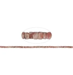 Heilstein & Edelstein-Strang - Zylinder ( Heishi ), Rhodochrosit, 02-03 x 04mm