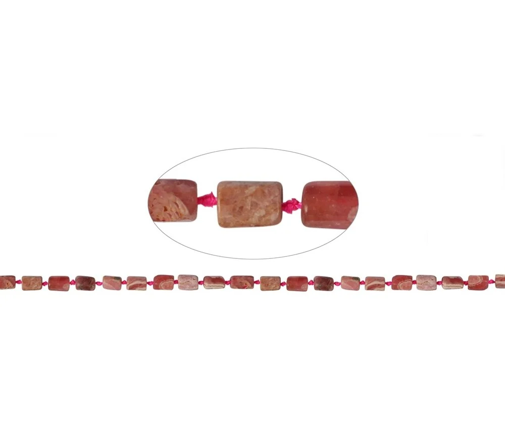 Heilstein & Edelstein-Strang - Zylinder, Rhodochrosit, facettiert, 08-10 x 05-06mm (42cm)