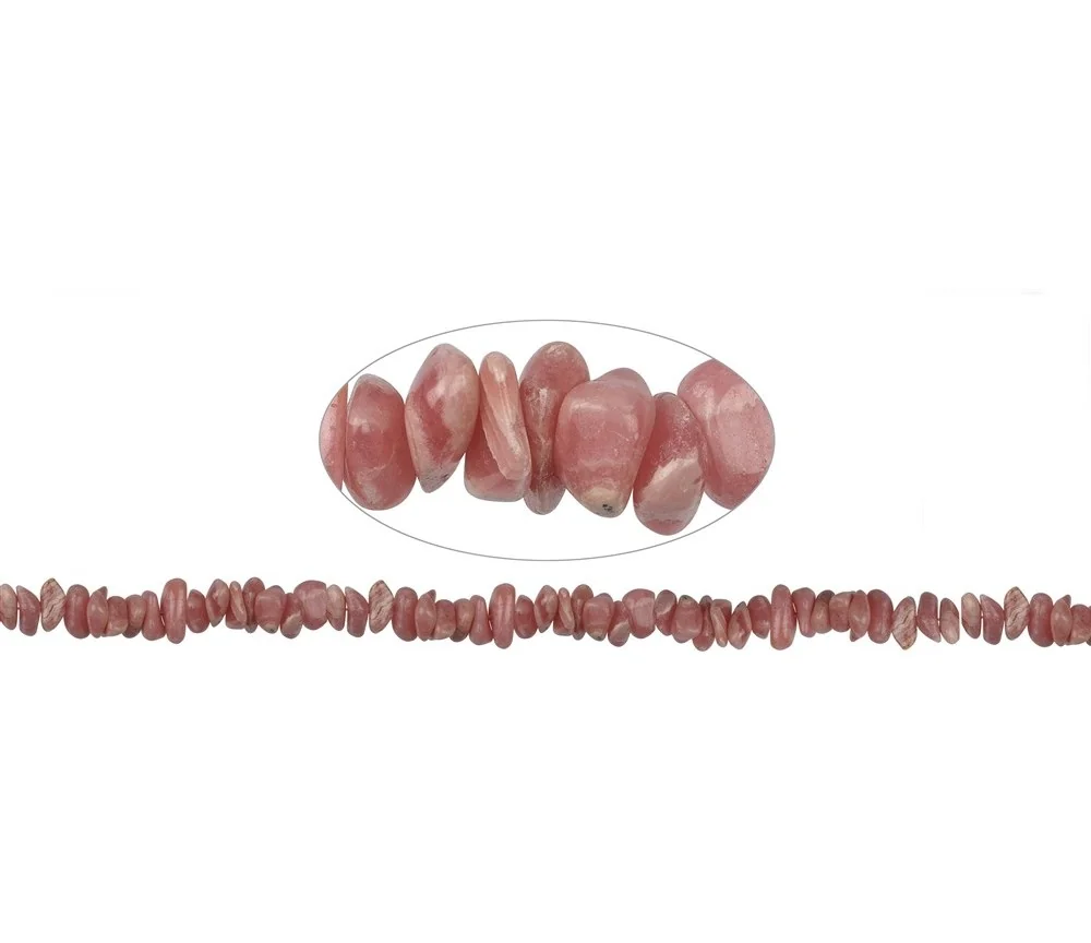 Heilstein & Edelstein-Strang - Splitter rundlich, Rhodochrosit, 04-08 x 08-15mm