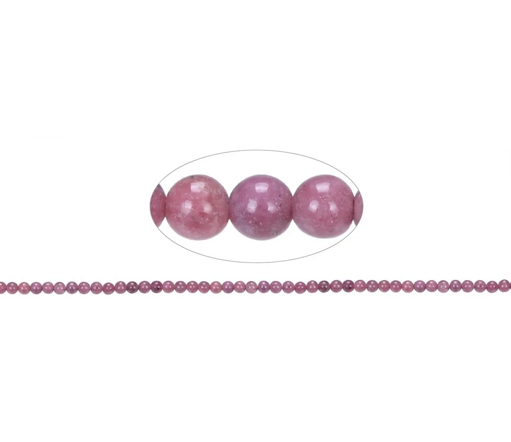Heilstein & Edelstein-Strang - Kugeln, Rhodonit A, 04mm