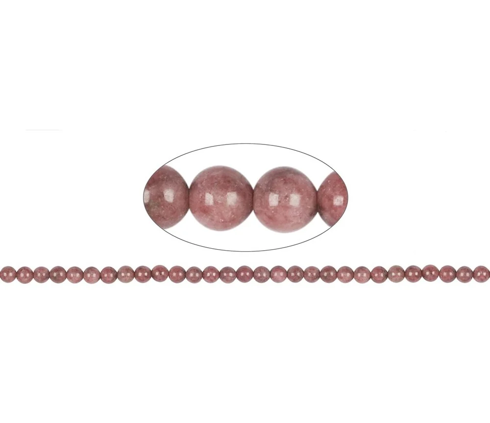 Heilstein & Edelstein-Strang - Kugeln, Rhodonit, 06mm