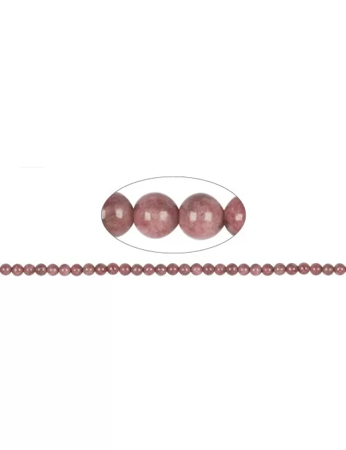 Heilstein & Edelstein-Strang - Kugeln, Rhodonit, 06mm