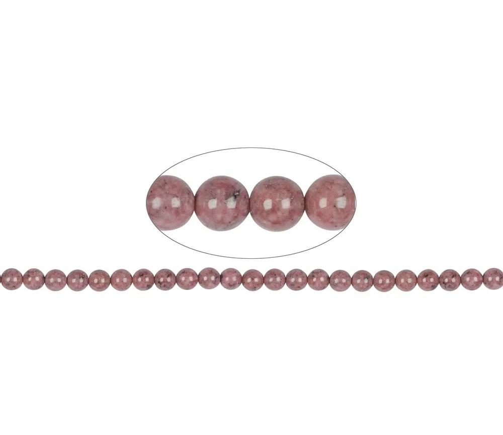 Heilstein & Edelstein-Strang - Kugeln, Rhodonit, 08mm