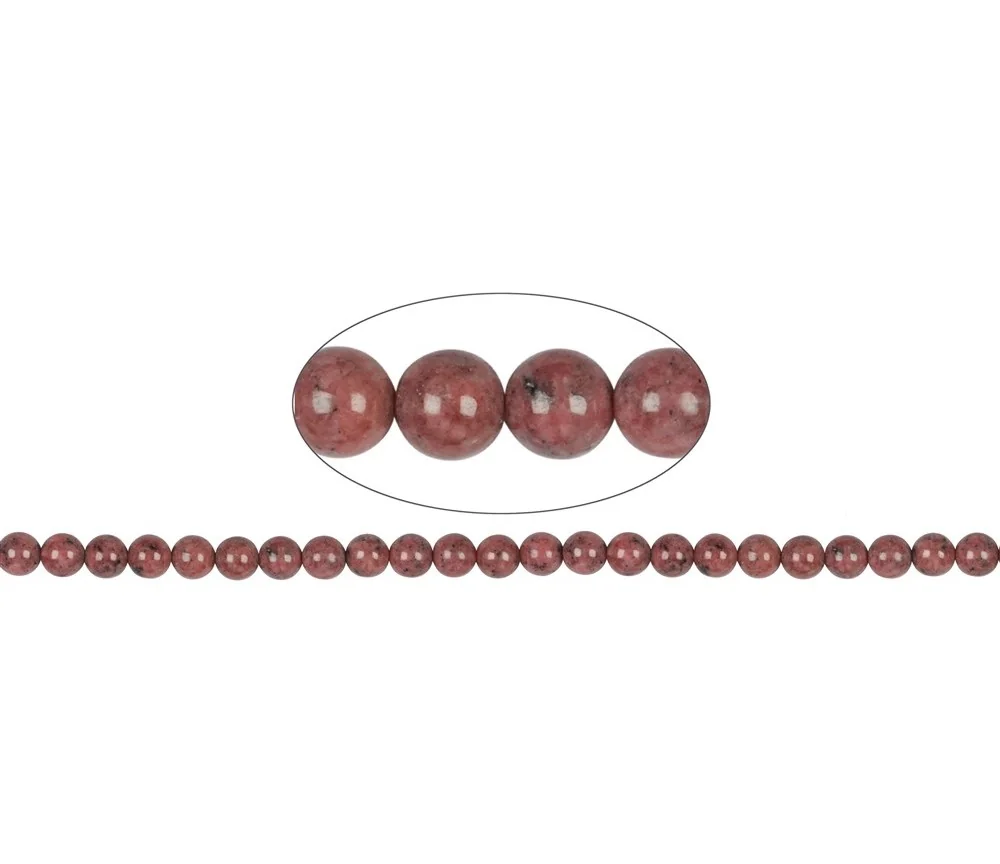 Heilstein & Edelstein-Strang - Kugeln, Rhodonit A, 08mm