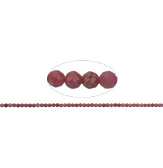 Heilstein & Edelstein-Strang - Kugeln, Rhodonit, facettiert, 03mm (39cm)