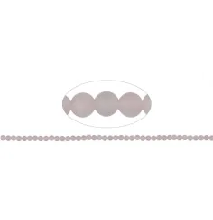 Heilstein & Edelstein-Strang - Kugeln, Rosenquarz, matt, 04mm