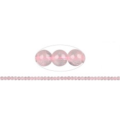Heilstein & Edelstein-Strang - Kugeln, Rosenquarz A+ (semi-transparent), 04mm