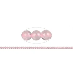 Heilstein & Edelstein-Strang - Kugeln, Rosenquarz A+ (semi-transparent), 04mm