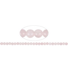 Heilstein & Edelstein-Strang - Kugeln, Rosenquarz, 06mm (ca.)