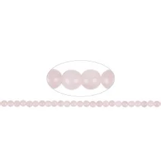 Heilstein & Edelstein-Strang - Kugeln, Rosenquarz, 06mm (ca.)
