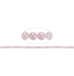 Heilstein & Edelstein-Strang - Kugeln, Rosenquarz A+ (semi-transparent), 06mm (ca.)