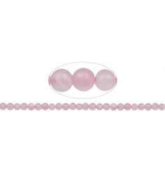 Heilstein & Edelstein-Strang - Kugeln, Rosenquarz, matt, 08mm (39cm)