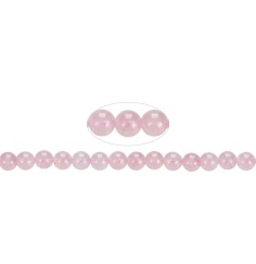 Heilstein & Edelstein-Strang - Kugeln, Rosenquarz A+ (semi-transparent), 08mm