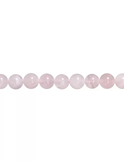 Heilstein & Edelstein-Strang - Kugeln, Rosenquarz, 12mm