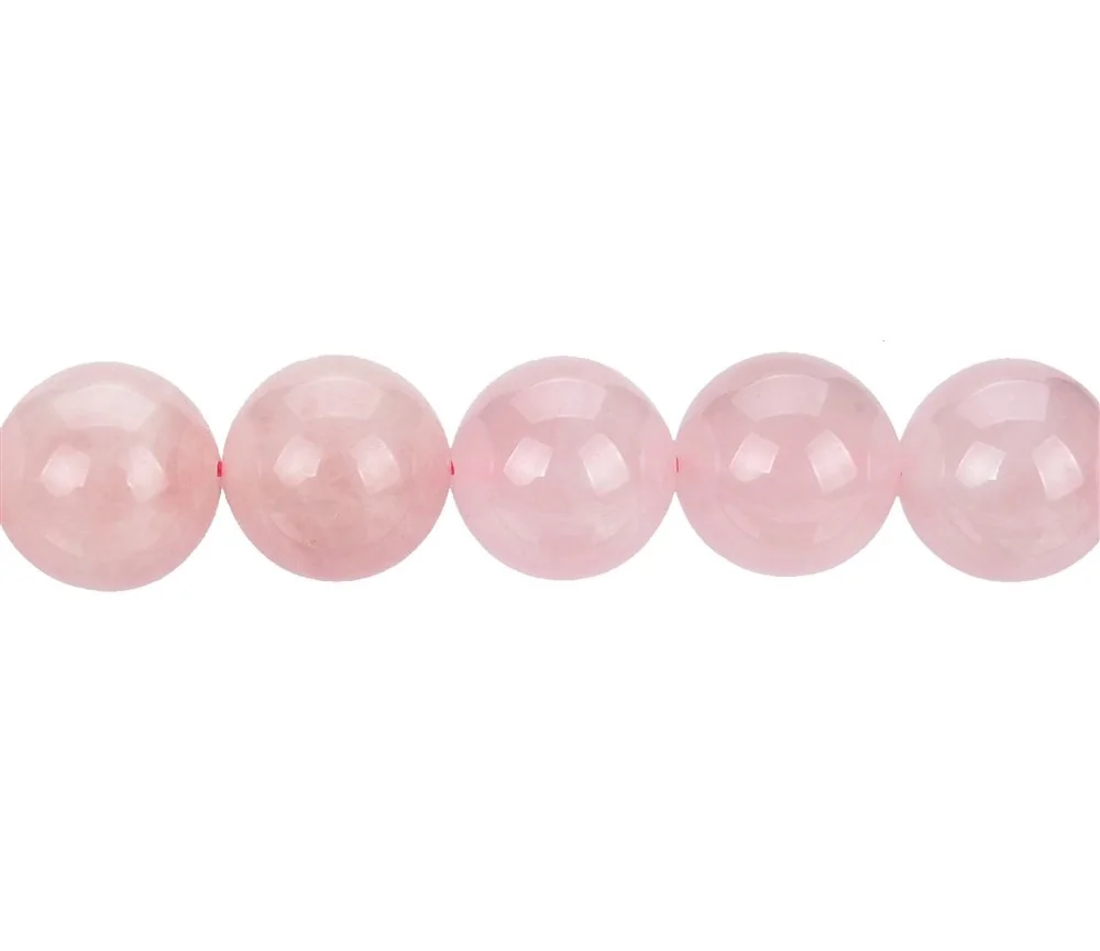 Heilstein & Edelstein-Strang - Kugeln, Rosenquarz, 20mm