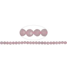 Heilstein & Edelstein-Strang - Kugeln Fenster, Rosenquarz A, 08mm