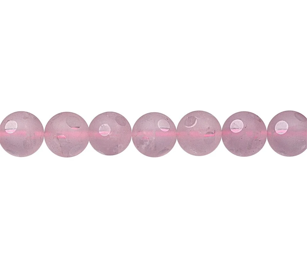Heilstein & Edelstein-Strang - Kugeln Fenster, Rosenquarz A, 10mm