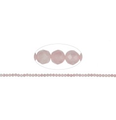 Heilstein & Edelstein-Strang - Kugeln, Rosenquarz, facettiert, 02mm