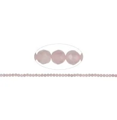 Heilstein & Edelstein-Strang - Kugeln, Rosenquarz, facettiert, 02mm