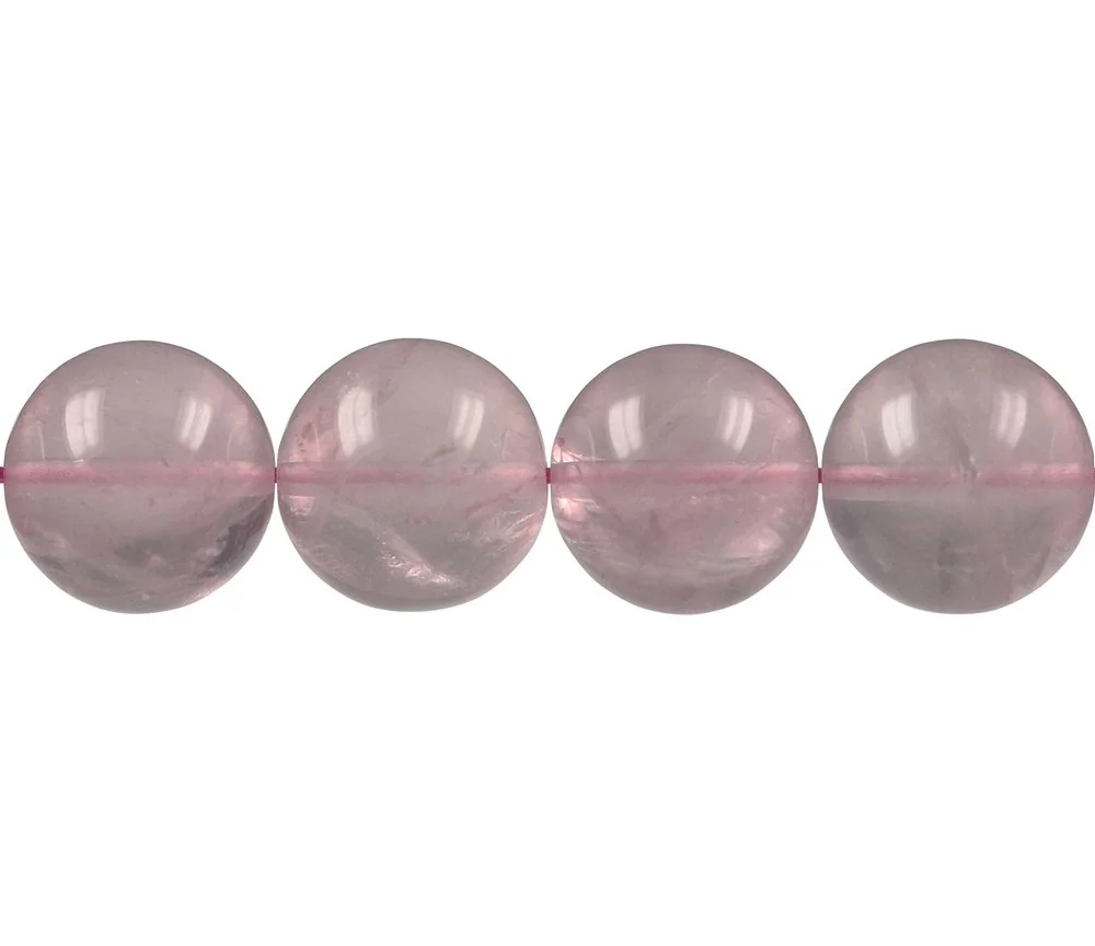 Heilstein & Edelstein-Strang - Kugeln, Rosenquarz A, 15-16mm