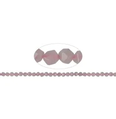 Heilstein & Edelstein-Strang - Kugeln, Rosenquarz, facettiert (Starcut), 05-06mm