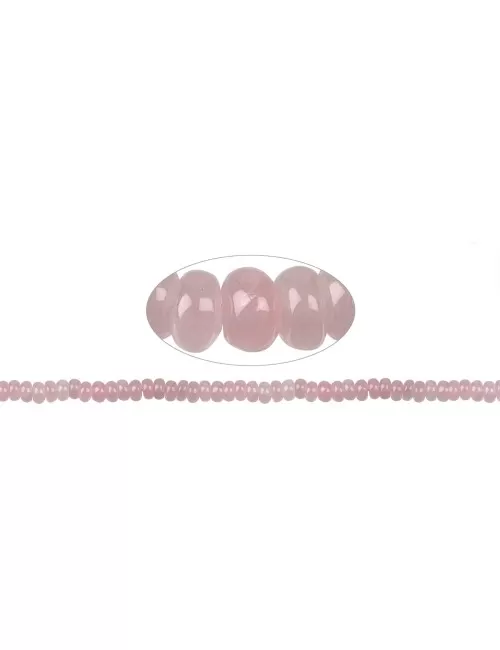 Heilstein & Edelstein-Strang - Button, Rosenquarz, 06mm