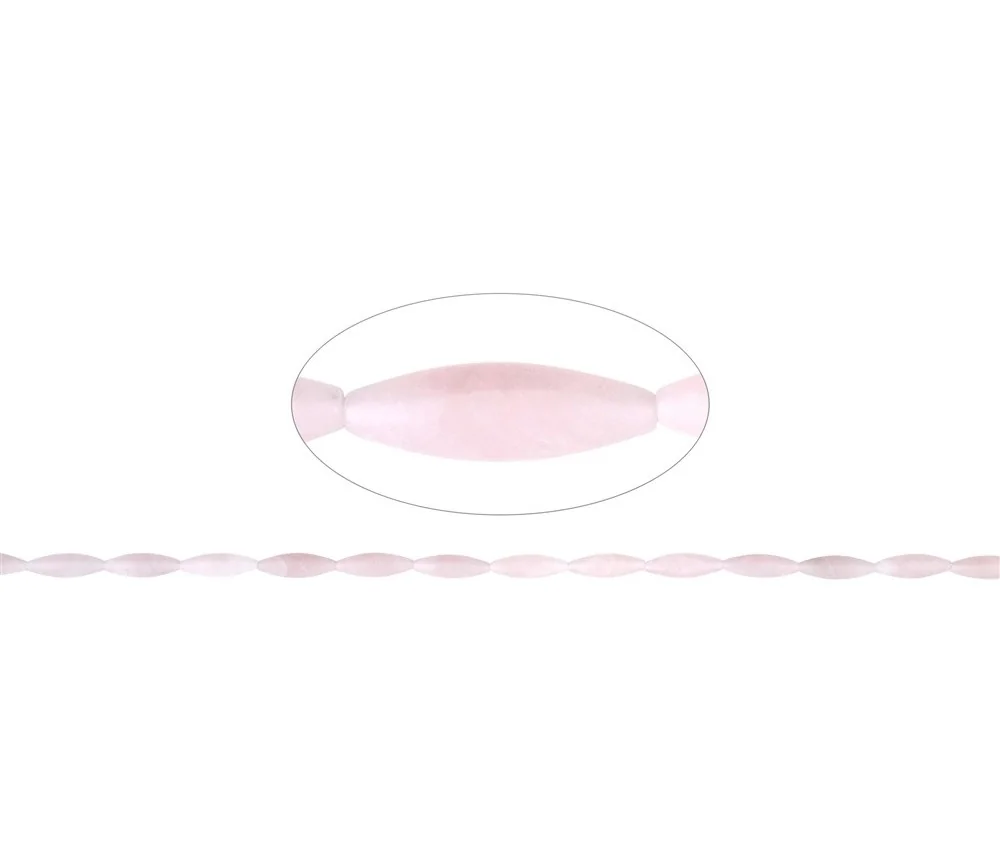 Heilstein & Edelstein-Strang - Spindel, Rosenquarz, matt, 20 x 06mm
