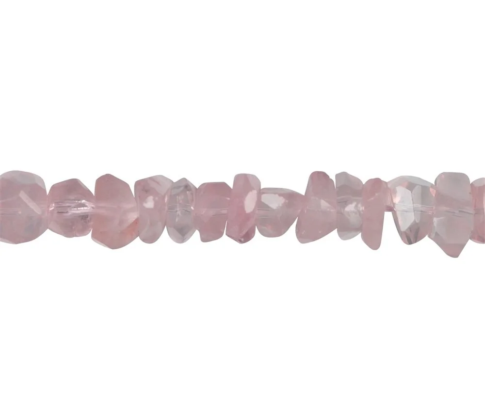 Heilstein & Edelstein-Strang - Splitter, Rosenquarz, facettiert, 06mm