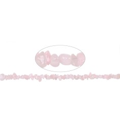 Heilstein & Edelstein-Strang - Splitter, Rosenquarz, 02-04 x 05-10mm (88cm)
