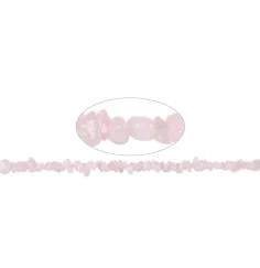 Heilstein & Edelstein-Strang - Splitter, Rosenquarz, 02-04 x 05-10mm (88cm)