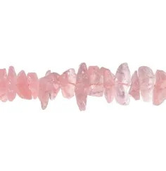 Heilstein & Edelstein-Strang - Nuggets, Rosenquarz A, roh anpoliert, 05-08 x 18-40mm