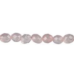 Heilstein & Edelstein-Strang - Nuggets, Rosenquarz, facettiert, 09mm