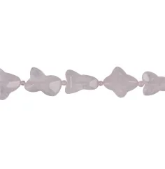 Heilstein & Edelstein-Strang - Wolke, Rosenquarz (extra), grob facettiert, 20 x 20mm