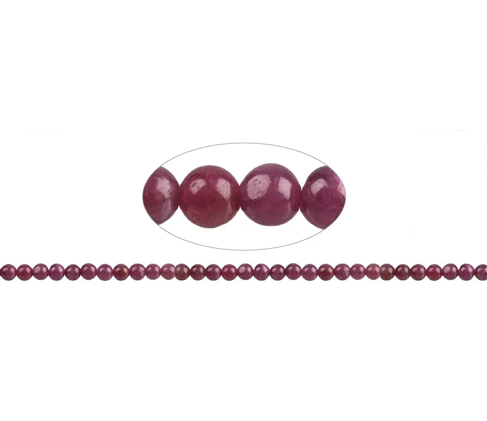 Heilstein & Edelstein-Strang - Kugeln, Rubin, 07mm