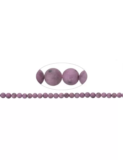 Heilstein & Edelstein-Strang - Kugeln, Rubin, matt, 10mm (39cm)