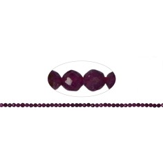 Heilstein & Edelstein-Strang - Kugeln, Rubin, facettiert 02mm (39cm)
