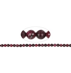 Heilstein & Edelstein-Strang - Kugeln, Rubin, facettiert, 08mm (39cm)