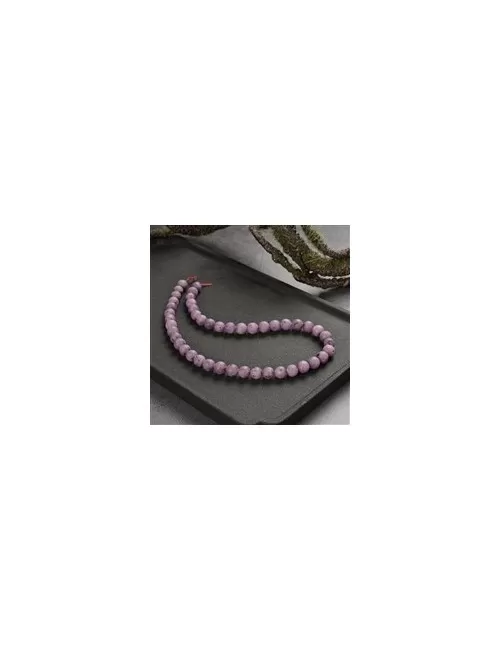 Heilstein & Edelstein-Strang - Kugeln, Rubin, matt, 08-09mm (39cm)