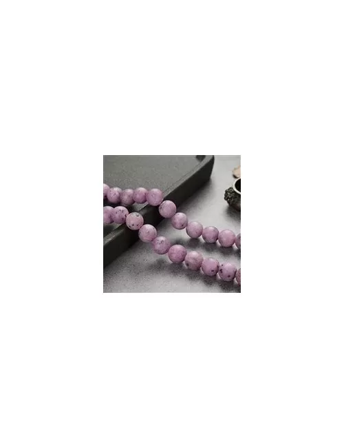 Heilstein & Edelstein-Strang - Kugeln, Rubin, matt, 08-09mm (39cm)