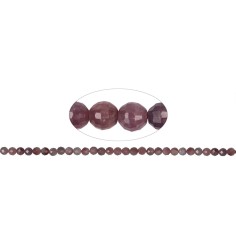 Heilstein & Edelstein-Strang - Kugeln, Rubin, 05,0 - 05,5mm (41cm), facettiert