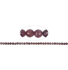Heilstein & Edelstein-Strang - Kugeln, Rubin, 05,0 - 05,5mm (41cm), facettiert