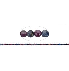 Heilstein & Edelstein-Strang - Scheibe/Coin, Rubin/Saphir, facettiert, 04mm (39cm)