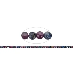 Heilstein & Edelstein-Strang - Scheibe/Coin, Rubin/Saphir, facettiert, 04mm (39cm)