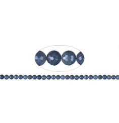 Heilstein & Edelstein-Strang - Kugeln, Saphir, facettiert, 08mm