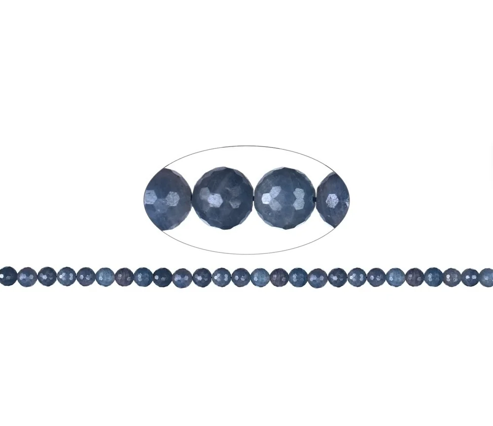 Heilstein & Edelstein-Strang - Kugeln, Saphir, facettiert, 08mm