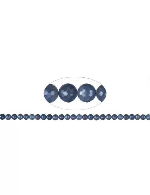 Heilstein & Edelstein-Strang - Kugeln, Saphir, facettiert, 08mm