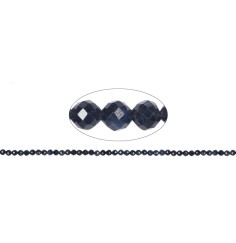 Heilstein & Edelstein-Strang - Kugeln, Saphir, facettiert, 04mm (39cm)