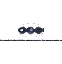 Heilstein & Edelstein-Strang - Kugeln, Saphir, facettiert, 04mm (39cm)